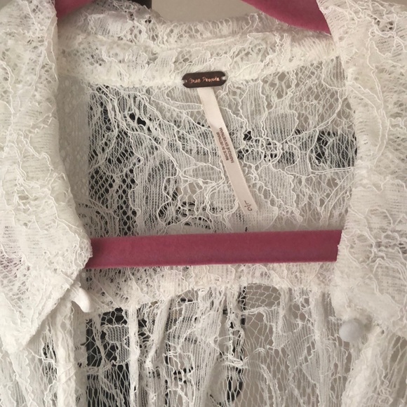 White FULL LACE Free People Blouse - Picture 3 of 5